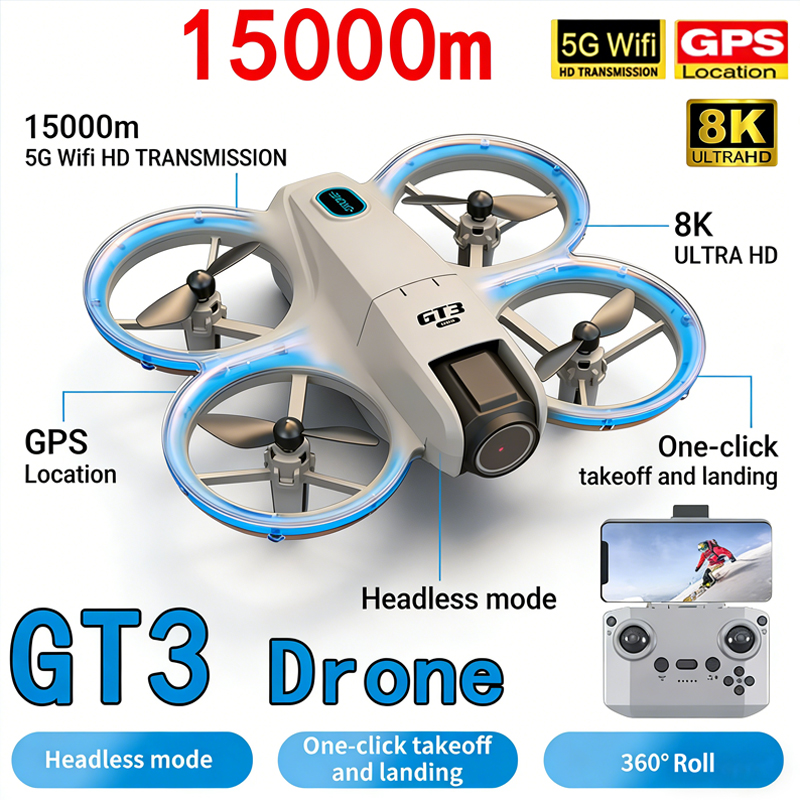 Kids Toys Drone - โดรนรุ่นใหม่ GT3 MAX 8K HD ถ่ายภาพทางอากาศ