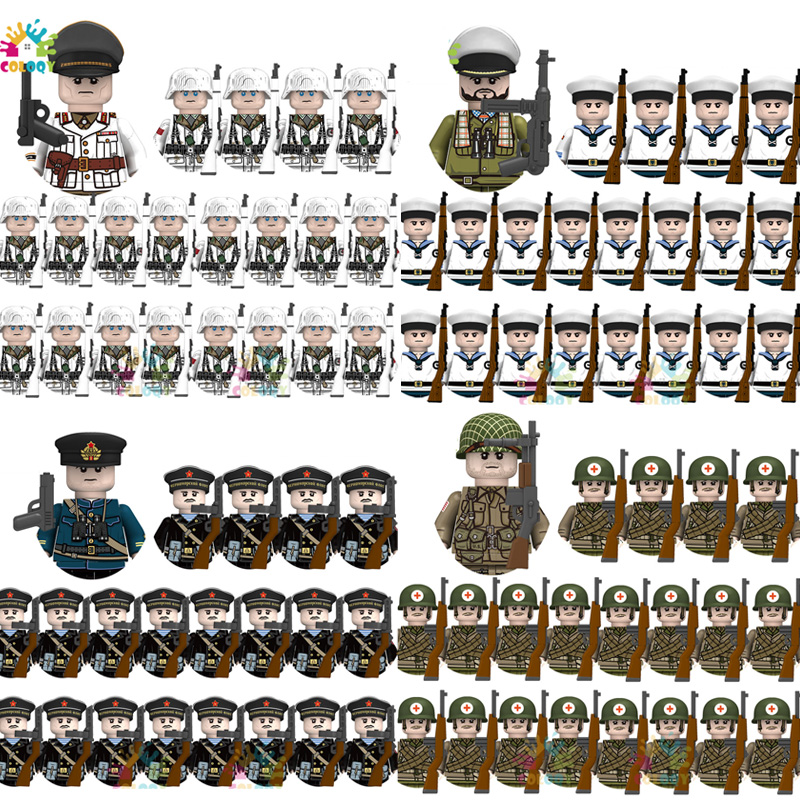 Kids Toys Uk - ของเล่นเด็ก 21 ชิ้น/ชุด WW2 N001-N095 ตัวต่อทหารนายทหาร