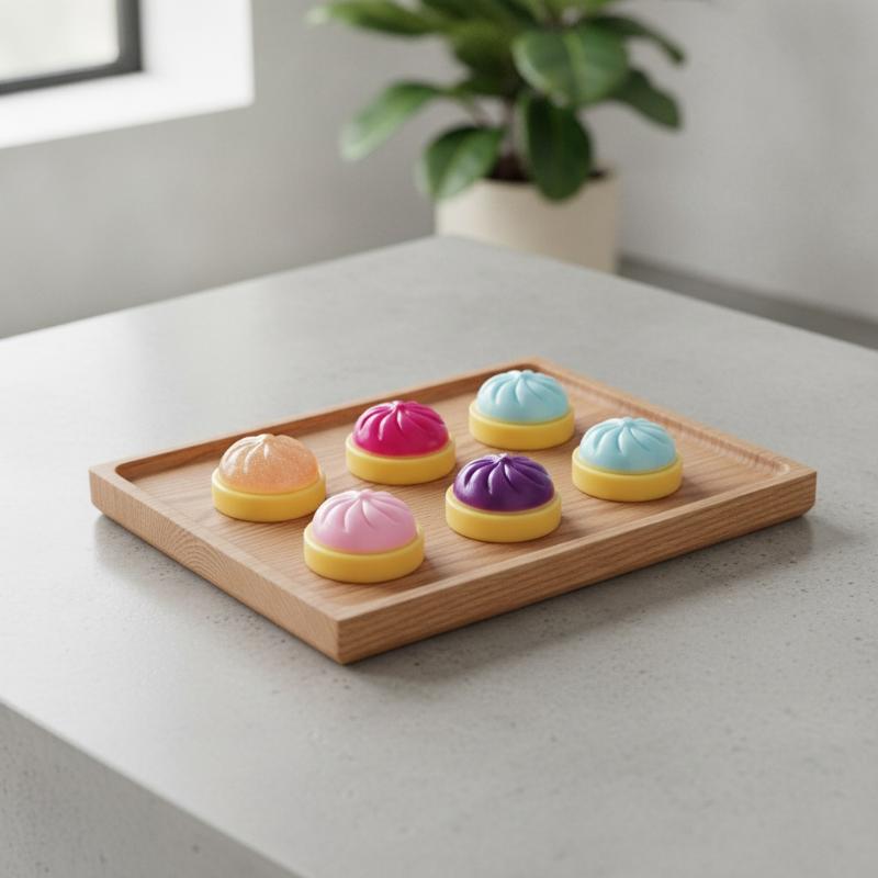 Kids Toys Dumplings - 1/4 ชิ้น ลูกบอลบีบจำลองรูปทรงเกี๊ยวแบบคืนตัวช้า ของเล่นนุ่มลดความเครียดสำหรับเด็กและผู้ใหญ่ ของขวัญสำหรับการเดินทาง
