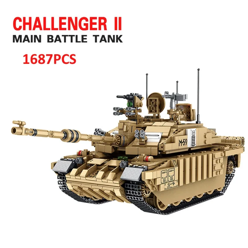 Kids Toys Uk - 1687 ชิ้นรถถังทหาร UK Challenger II รถถัง