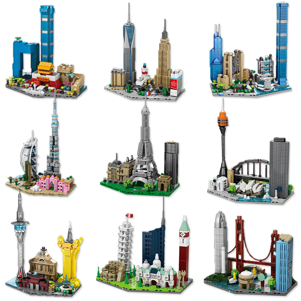 Kids Toys Dubai - ที่มีชื่อเสียงซิตี้สกายไลน์บล็อกอาคารอิตาลีออสเตรเลียนิวยอร์กดูไบปักกิ่งรูปประกอบรุ่นมินิอิฐของเล่นสำหรับของขวัญเด็ก