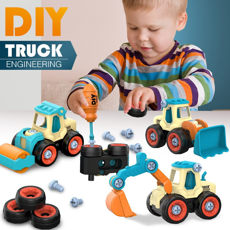 Kids Toys 2 Year Old - Nut Disassembly Loading Unloading วิศวกรรมรถบรรทุกรถขุด Bulldozer
