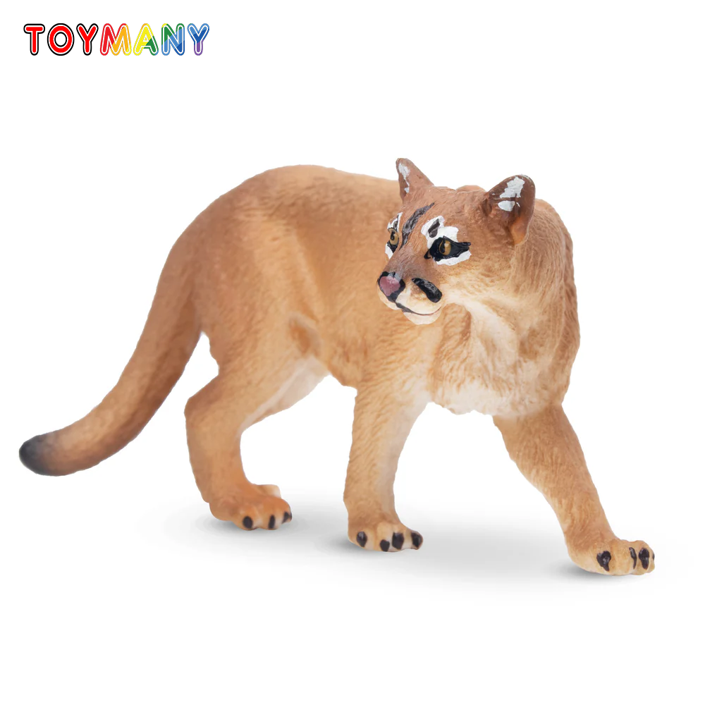 Kids Toys Under $5 - Toymany จําลอง Cougar สัตว์ป่าสัตว์ของเล่นมินิตัวเลขตุ๊กตา Action Figurines