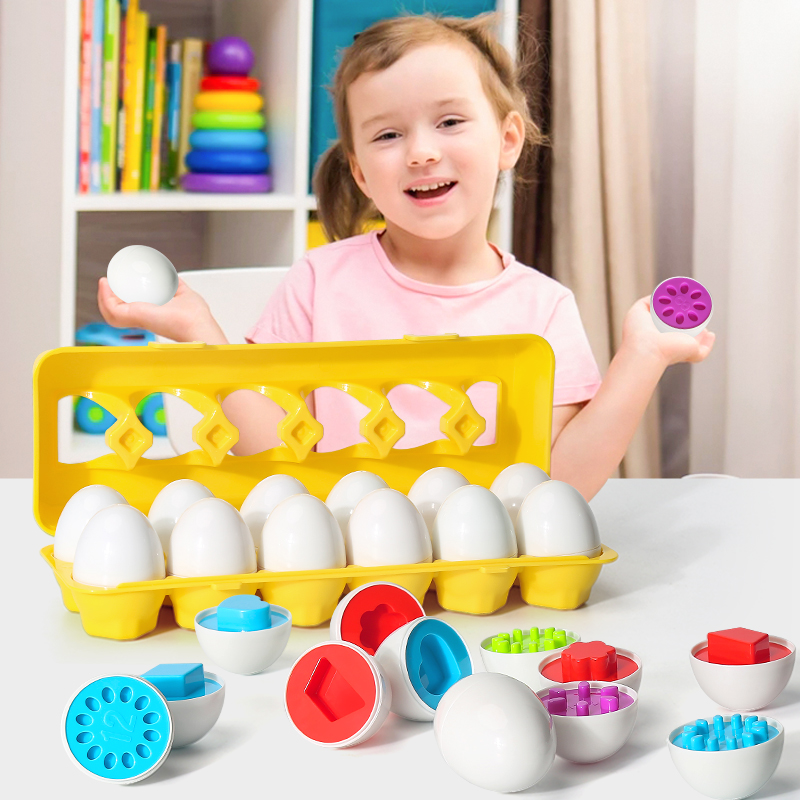 Kids Toys 2 Year Old - ไข่สกรู 3D ปริศนา Montessori การเรียนรู้การศึกษาคณิตศาสตร์ของเล่นเด็กรูปร่าง Match