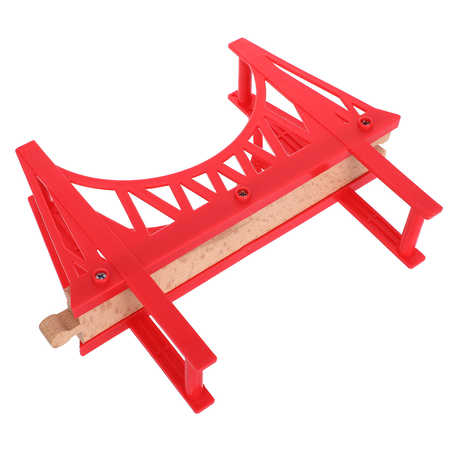 Toy Train Track Set - ชุดรางรถไฟไม้พร้อมสะพานที่ถอดประกอบได้ อุปกรณ์เสริมทางรถไฟสร้างสรรค์สำหรับเด็ก เล่นที่บ้านหรือโรงเรียน