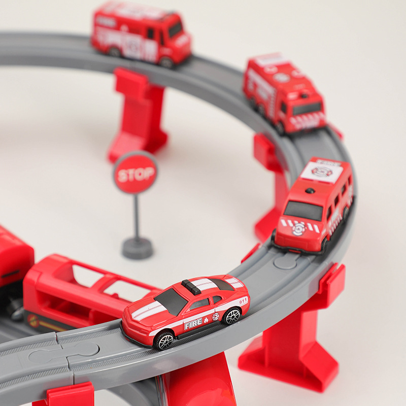 DIY พลาสติกสีแดงรถไฟชุดใช้งานร - Toy Train Track Set บทวิจารณ์และราคา