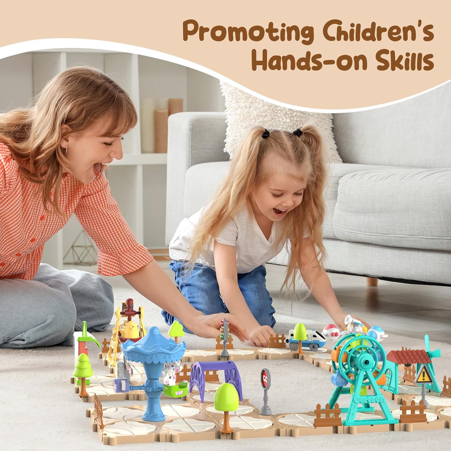 ชุดรถรางปริศนา DIY ประกอบเอง ฉ - Toy Train Track Set บทวิจารณ์และราคา