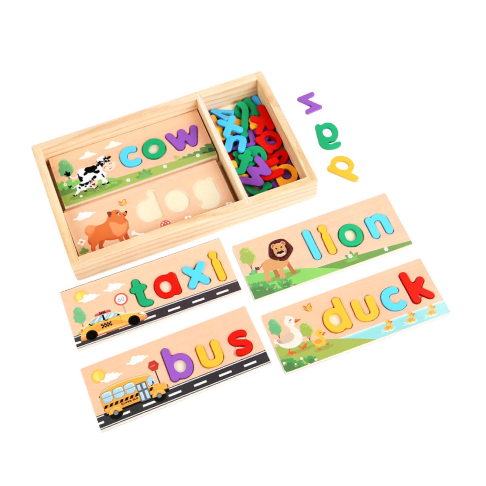ของเล่นไม้ฝึกสะกดคำพร้อมกล่องเ - Kids Toys 2 Year Old บทวิจารณ์และราคา