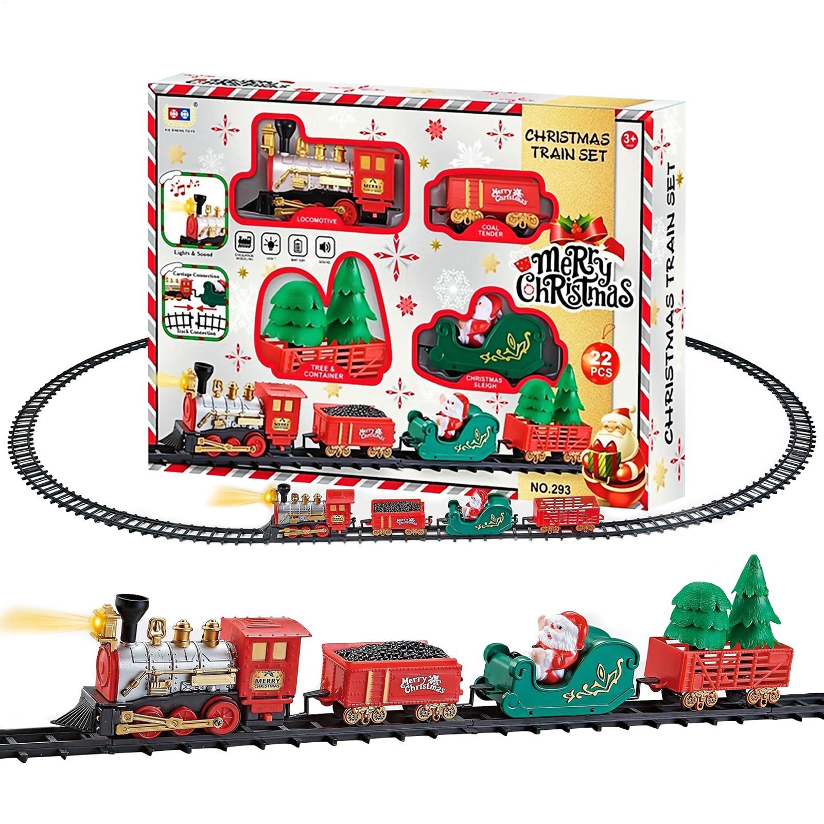 รถไฟคริสต์มาสพร้อมไฟและเสียง ช - Toy Train Track Set บทวิจารณ์และราคา