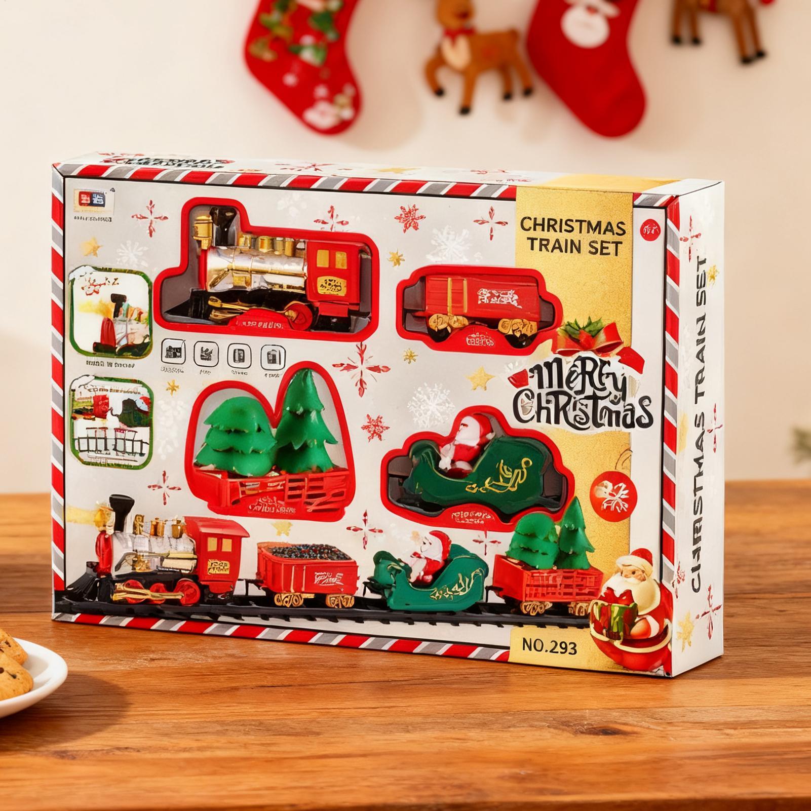 รถไฟคริสต์มาสพร้อมไฟและเสียง ช - Toy Train Track Set บทวิจารณ์และราคา