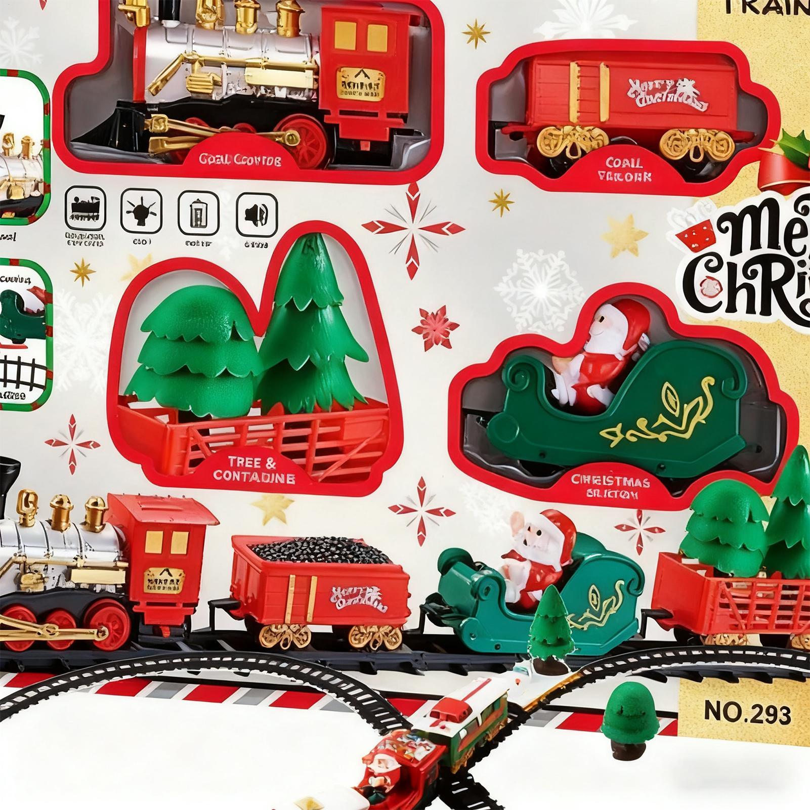 รถไฟคริสต์มาสพร้อมไฟและเสียง ช - Toy Train Track Set บทวิจารณ์และราคา