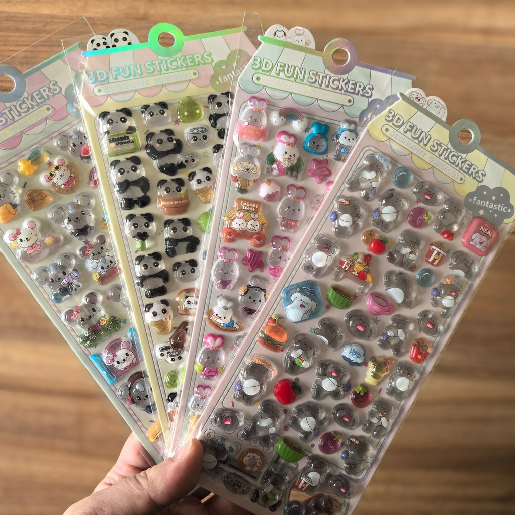 สติกเกอร์รูปสัตว์คริสตัลนูน 3  - Kids Toys Stores บทวิจารณ์และราคา