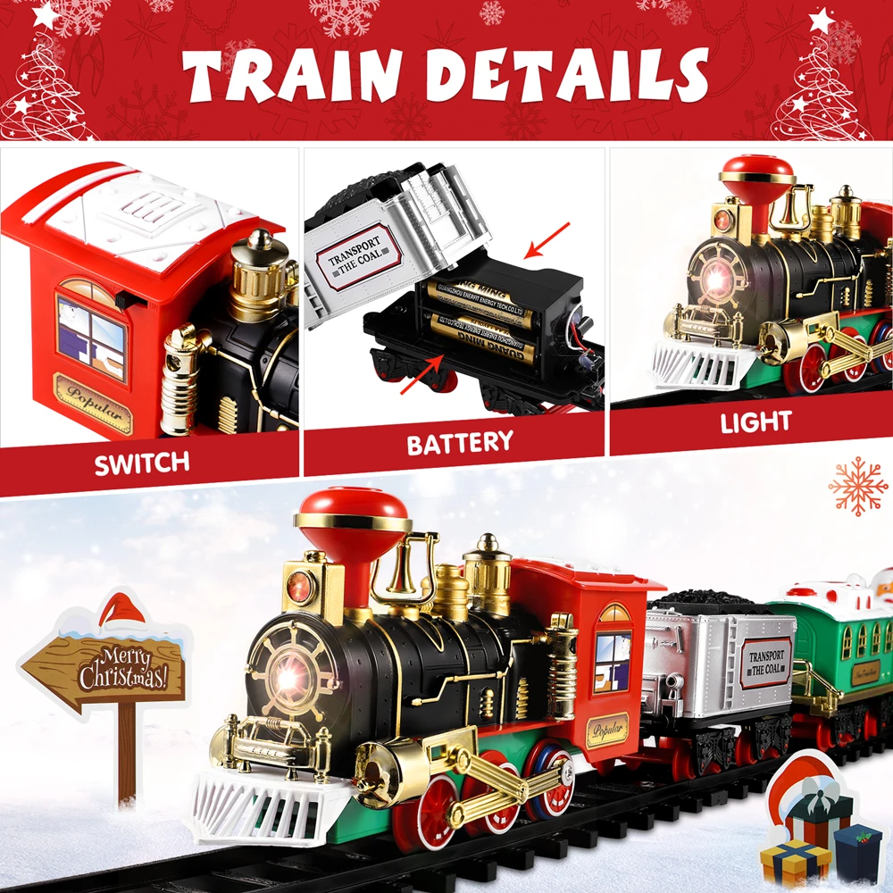 คริสต์มาสชุดรถไฟเทศกาล MINI Lo - Toy Train Track Set บทวิจารณ์และราคา