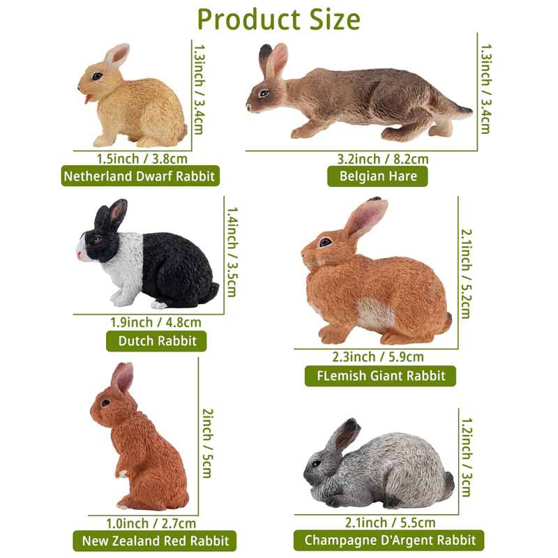 12 ชิ้นจําลองกระต่ายฟาร์มสัตว์ - Kids Toys Under $5 บทวิจารณ์และราคา