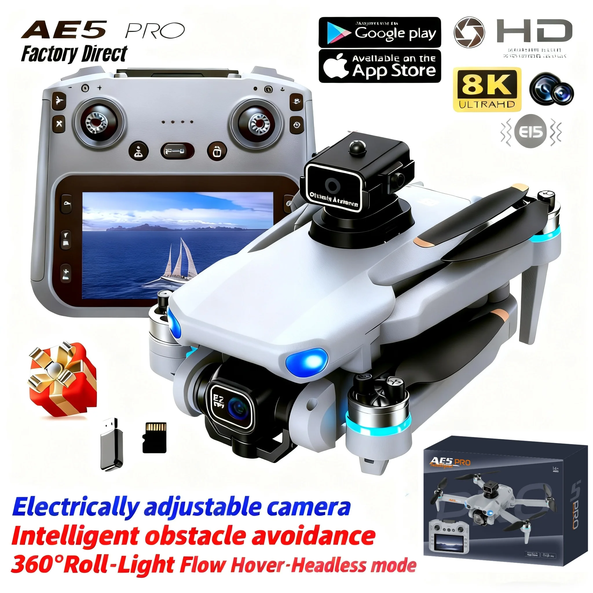 โดรน AE5 Pro 8K HD หน้าจอ 4.5  - Kids Toys Drone บทวิจารณ์และราคา