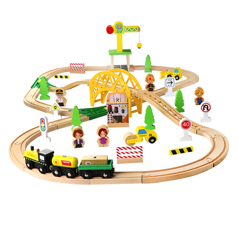 ชุดรางรถไฟไม้ วงแหวนทางหลวง ชุ - Toy Train Track Set บทวิจารณ์และราคา