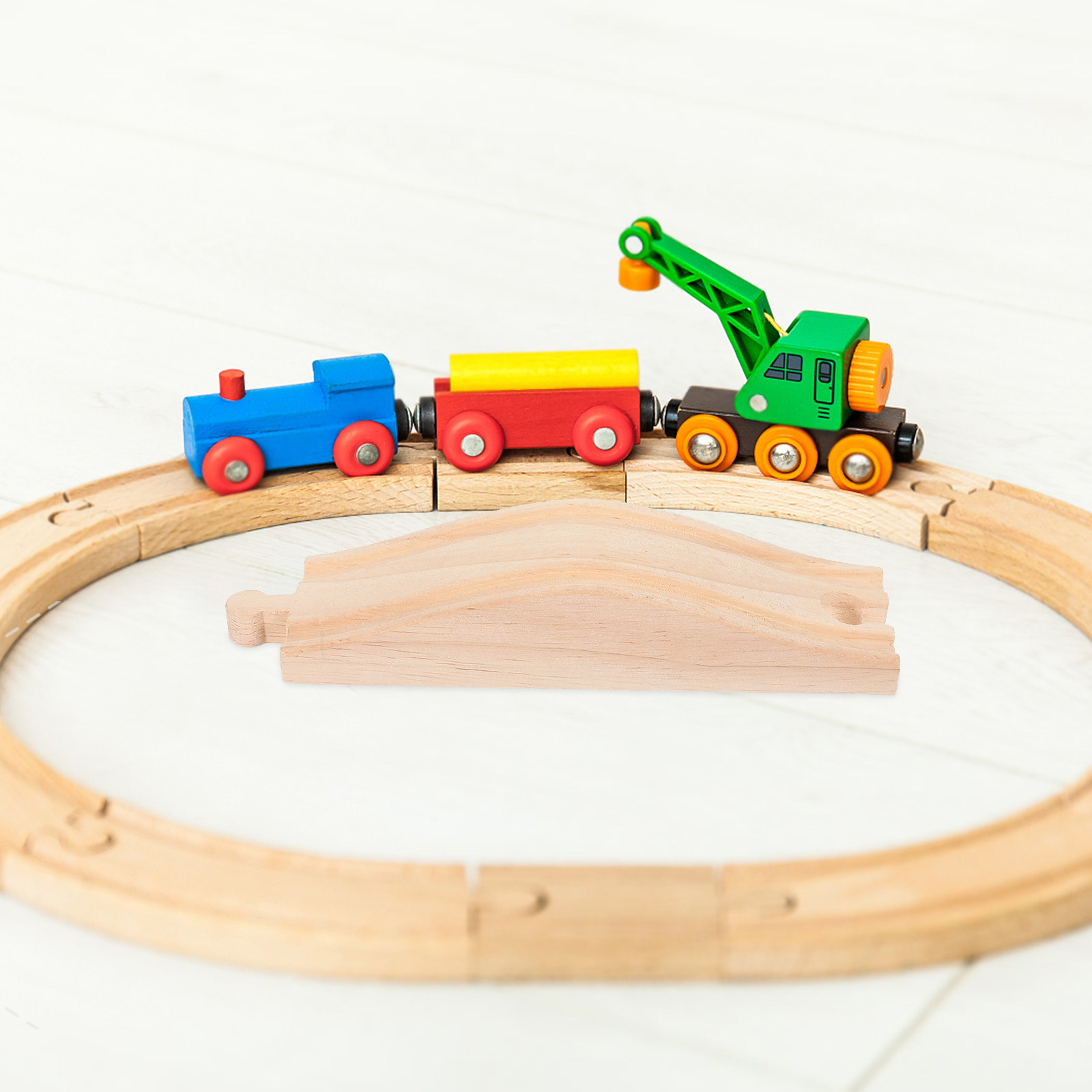 ชุดรางรถไฟไม้ 2 ชิ้น พร้อมทางล - Toy Train Track Set บทวิจารณ์และราคา
